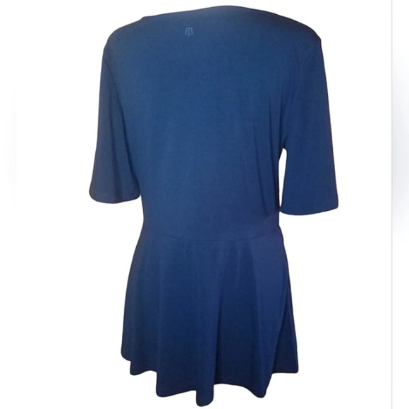 Betabrand Teal Green Erin Flutter Sleeve Peplum Blouse Pocket Size Medium - Picture 5 of 9